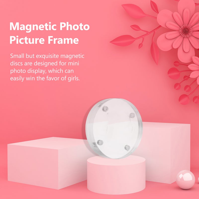 4pcs Round Magnets Magnetic Photo Picture Frame Mini Photo Display Discs - Image 4