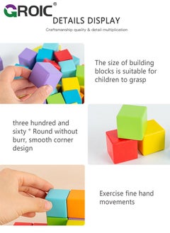 GROIC 40 Pcs Cubes Math Manipulatives Stacked Blocks Toys For Kids, Educational Counting Toys Classroom Learning Supplies, Preschool Plastic Counting Blocks for Kindergarten Homeschool Learning  - Image 5