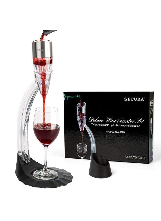 Secura - Wine Aerator Wine Decanter Wine Airarator Pourer Spout 6 Speeds Of Aeration Deluxe With Stander - Image 1