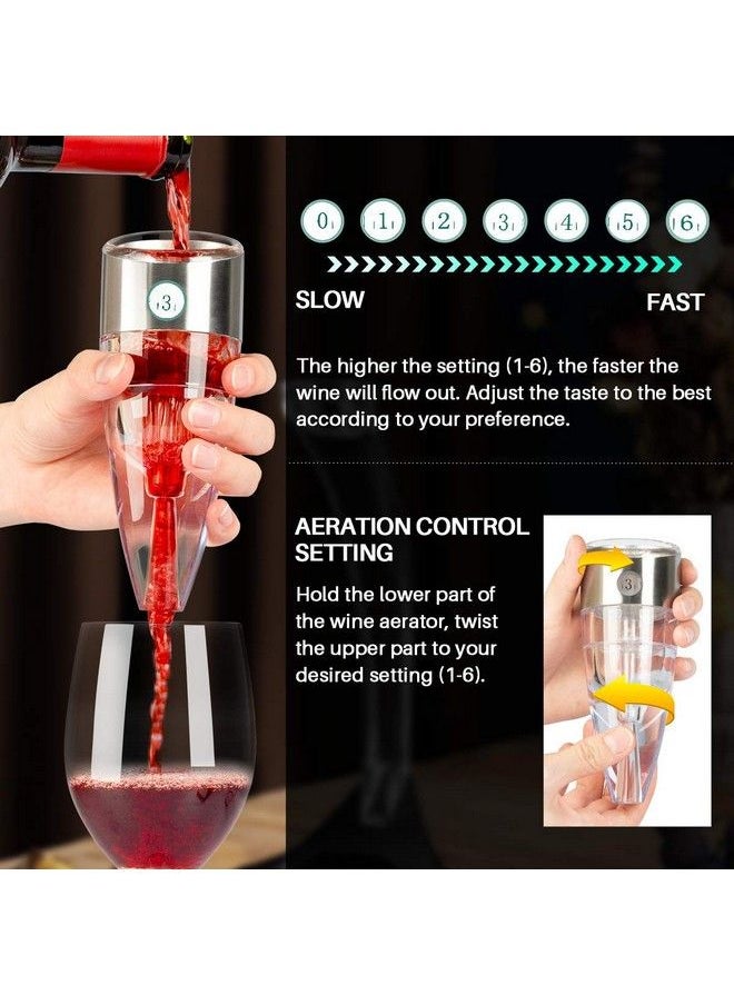 Secura - Wine Aerator Wine Decanter Wine Airarator Pourer Spout 6 Speeds Of Aeration Deluxe With Stander - Image 1