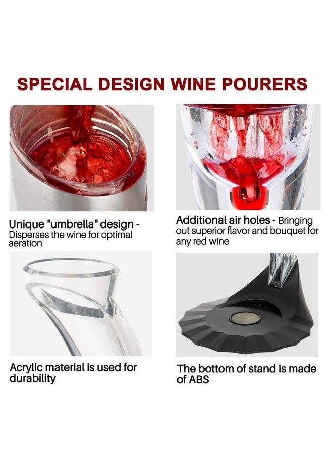 Secura - Wine Aerator Wine Decanter Wine Airarator Pourer Spout 6 Speeds Of Aeration Deluxe With Stander - Image 1