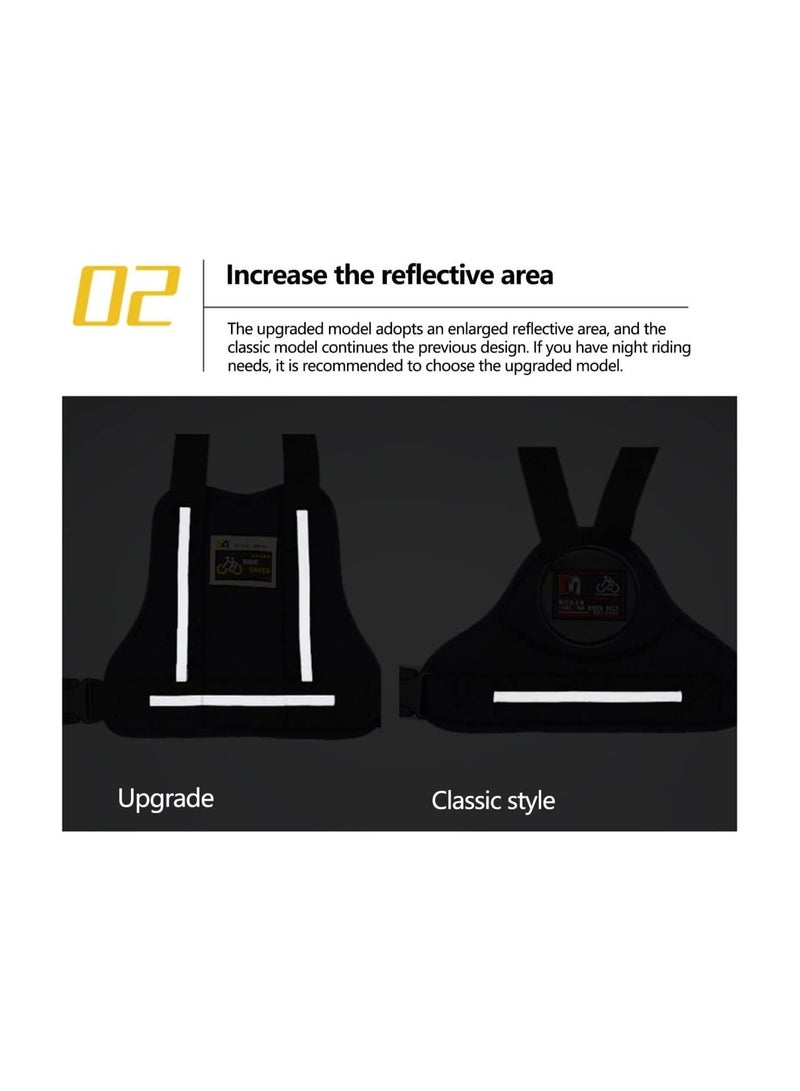 SYOSI حزام أمان للأطفال للدراجة النارية، حزام دراجة نارية قابل للتعديل، حزام أمان للدراجة النارية للأطفال، مع حزام عاكس لحزام الأمان للأطفال من عمر 2-12 سنة، قابل للتنفس، يمنع السقوط، أسود - Image 5