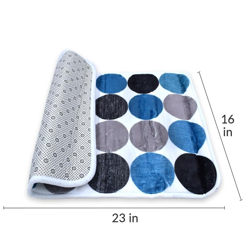 Storia STORIA Bathroom Accessories Set, 7Pcs Bathroom Gift Set, Bathroom Decor | Liquid Soap Dispenser Soap Dish Toothbrush Holder Tumbler Foot Mat and Shower Curtain with Hook Soap Dispenser Set (Blue)  - Image 4