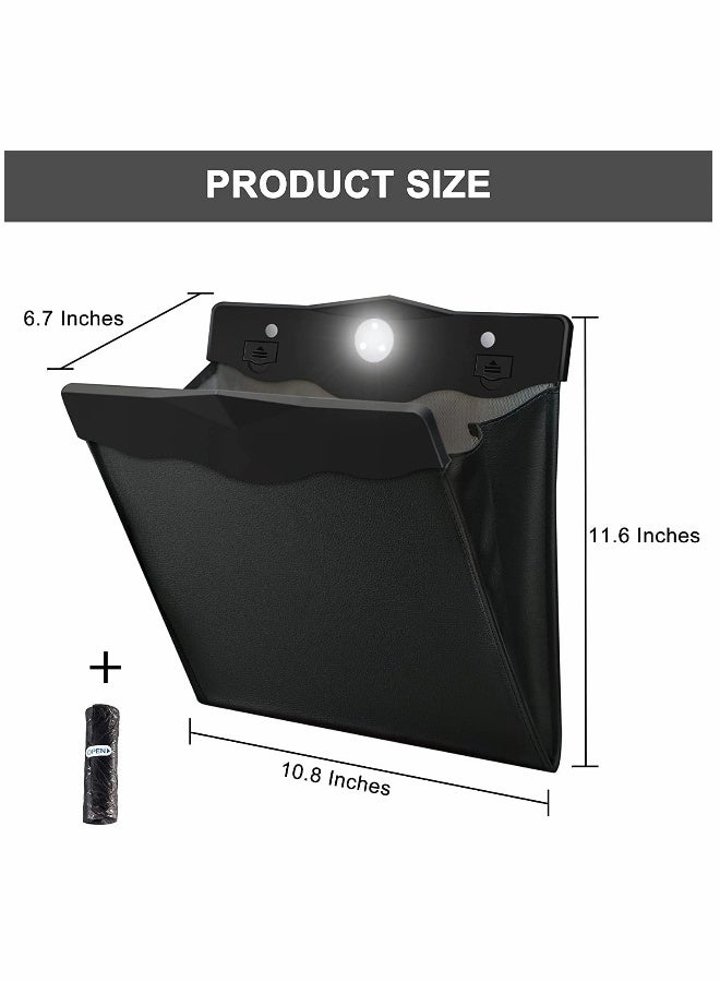 Garbage Bag for Car, Multipurpose Hanging Car Trash Bags with Smart LED, Waterproof Trash Can for Car Back Seat with 15 PCS Disposable Garbage Bags (Black) - Image 3
