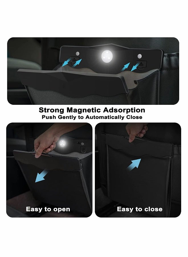 Garbage Bag for Car, Multipurpose Hanging Car Trash Bags with Smart LED, Waterproof Trash Can for Car Back Seat with 15 PCS Disposable Garbage Bags (Black) - Image 4
