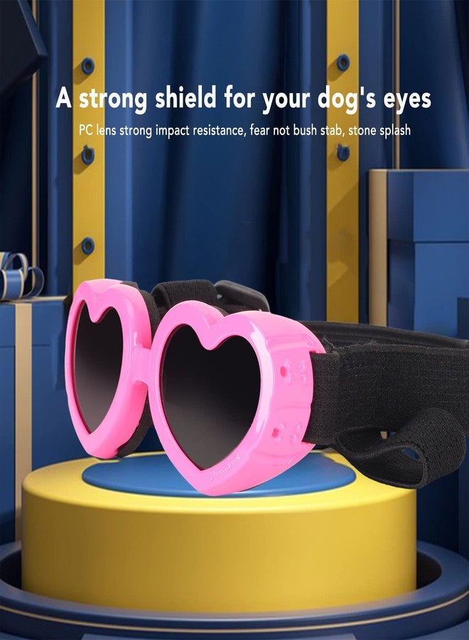 جياو نظارات شمسية للكلاب، نظارات لطيفة على شكل قلب للجراء والكلاب والقطط، نظارات للحيوانات الأليفة مزودة بأحزمة، مقاومة للرياح وتمنع الضباب لركوب الدراجات والمشي لمسافات طويلة - Image 5