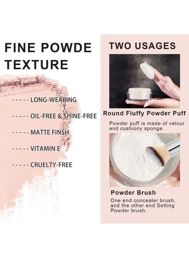 LemonSac 2PCS Loose Face Powder, Oil Control Minimizes Pores and Fine Lines, Loose Baking Face Setting Powder Makeup, Oil Control Soft Focus Effect Make Up, Matte Ultra Flawless Finish,8g (02# Pink Complexion) - Image 3