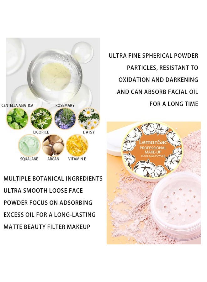 LemonSac 2PCS Loose Face Powder, Oil Control Minimizes Pores and Fine Lines, Loose Baking Face Setting Powder Makeup, Oil Control Soft Focus Effect Make Up, Matte Ultra Flawless Finish,8g (02# Pink Complexion) - Image 5