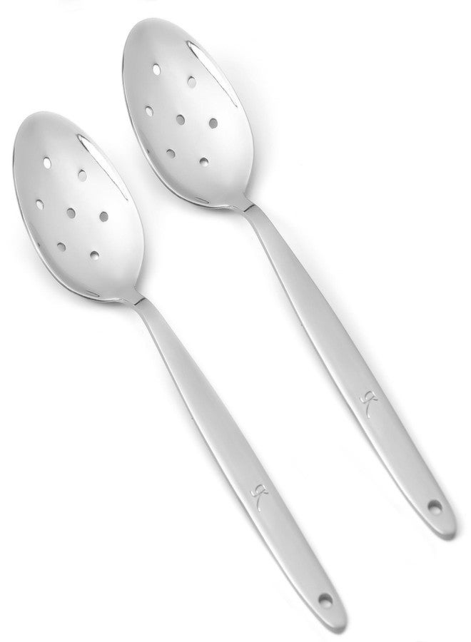 BNAZIND Kunz Spoon Set | 8 Inch Small Perforated Spoons | 304 Stainless Steel 7 Holes Sauce Chef Spoon - Image 1