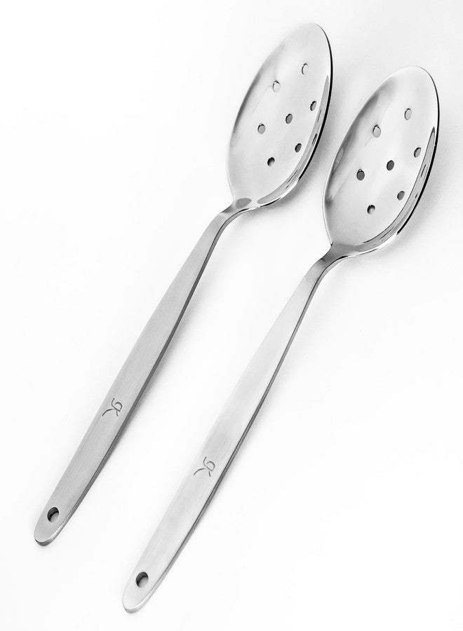 BNAZIND Kunz Spoon Set | 8 Inch Small Perforated Spoons | 304 Stainless Steel 7 Holes Sauce Chef Spoon - Image 3