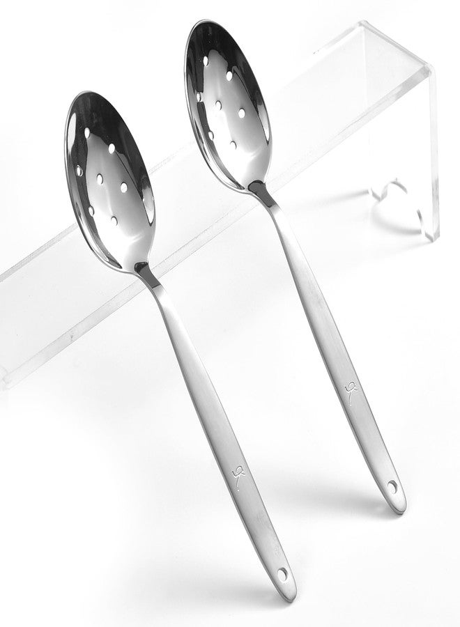BNAZIND Kunz Spoon Set | 8 Inch Small Perforated Spoons | 304 Stainless Steel 7 Holes Sauce Chef Spoon - Image 2