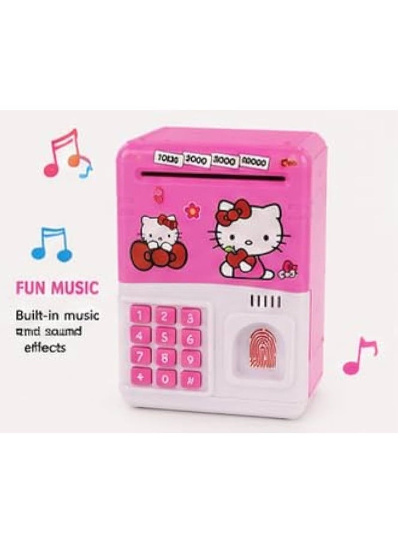 هالو كيتي Piggy Bank Electronic Mini ATM for Kids Toy, Safe Money Saving Box Coin Banks Password Code Lock for Children, Boys Girls Ideal Gift - Image 2