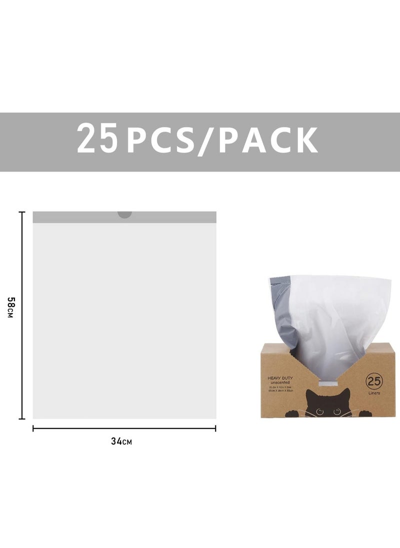 Generic Cat Litter Box Liners, Waste Litter Drawer Liners/Refills for Automatic Litter Boxes, Heavy Duty 2mil Thick with Drawstring, Unscented 25 Count  - Image 4