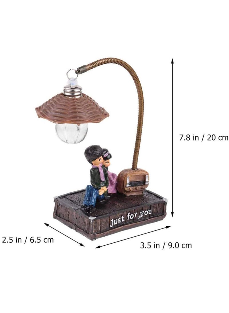 Creative Pastoral Tree Stump Resin Night Light, Bedroom Couple Table Lamp, Cute Desktop Light Ornament, 9x6.5x20cm Night Light, Birthday Gift for Women Girls ("JUST FOR YOU") - Image 5