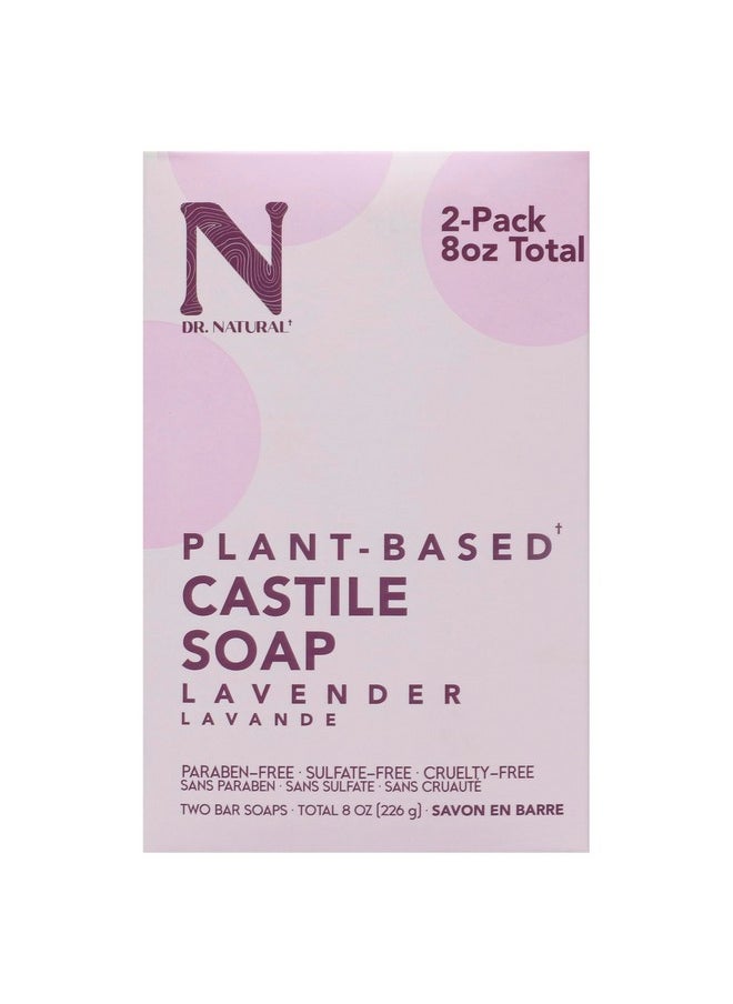 Dr. Natural - Dr. Natural Castile Bar Soap - Multipurpose Soap Bar with Anti-Acne Properties - For Face, Body and Hair - Sensitive Skin Body Wash - Lavender - 2 pcs - Image 1