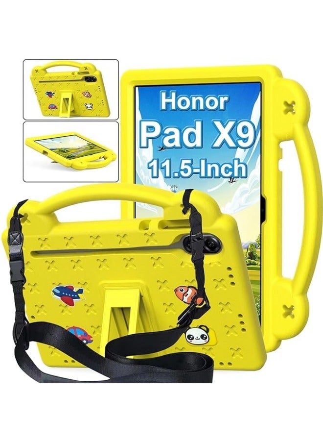 General Case Compatible with Honor Pad X9 11.5 Inch 2023, DIY Accessories for Kids, Shockproof Case with [Pencil Holder] [Shoulder Strap] [Handle Stand]  - Image 1