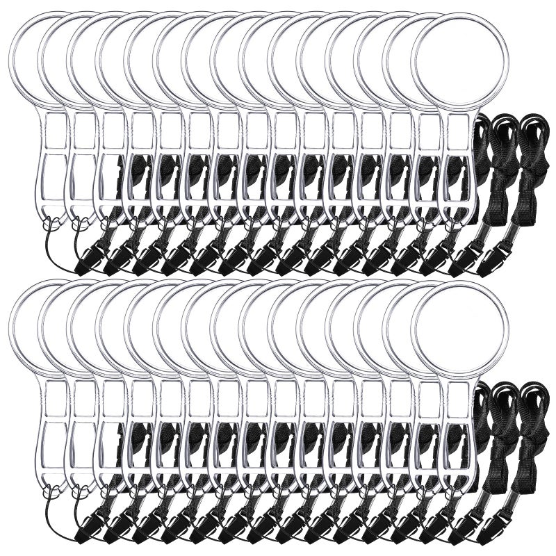 30 Pack Magnifying Glass Mini Handheld Magnifying Glass Bulk Small Reading Magnifier Acrylic Hand Lens for Outdoor Explorer Science Observation Seniors Reading