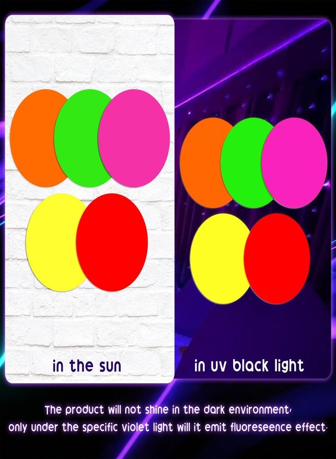 Whaline 30Pcs 8 Inch Neon Colored Round Stickers Glow in The Dark Self-Adhesive VBS Decals for Christian Party Bible Vacation School Decor DIY Crafts Supplies - Image 3
