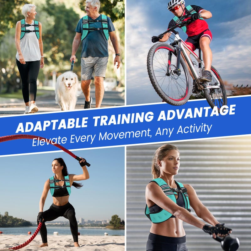 KUKZO Weighted Vest Woman,12 Lb Unisex Reflective Strength Training Weight Vest For Running, Jogging, Cardio & Workouts - Image 5