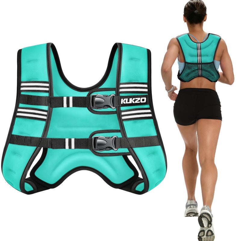 KUKZO Weighted Vest Woman,12 Lb Unisex Reflective Strength Training Weight Vest For Running, Jogging, Cardio & Workouts - Image 1