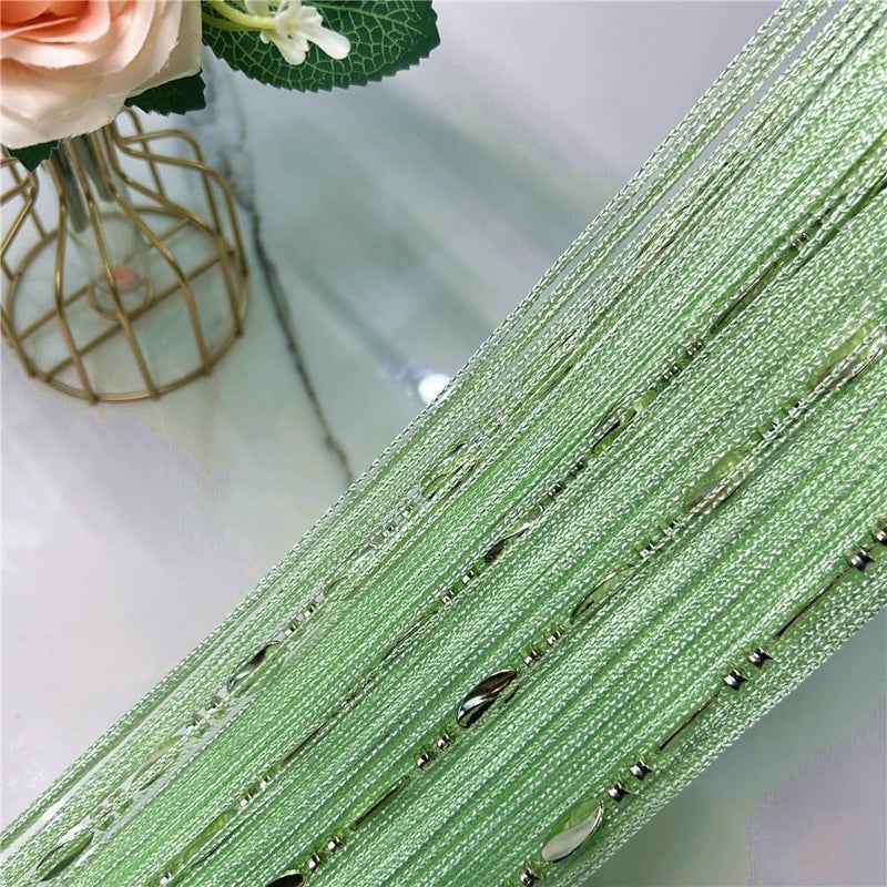 ave split 100cmX200cm Decorative Door String Curtain Beads Wall Panel Fringe Window Room Divider Blind for Coffee House Restaurant Parts Door Divider Beads Tassel Screen Decoration (Fruit green25£© - Image 2