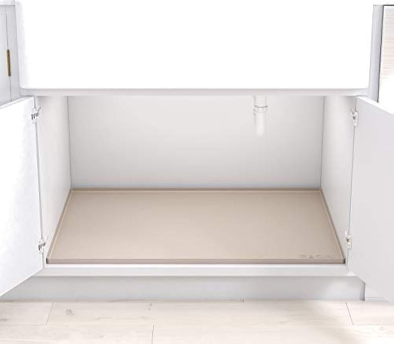 BASIN  Heavy Duty Under Sink Mat  Original Silicone Under Sink Mats  Under Sink Tray  Cover Kitchen Cabinet Liner Taupe 3425x22