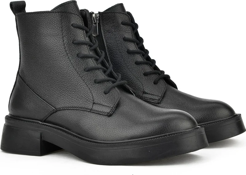 Ziya , Women's Genuine Leather Boots 133359Z306 Black