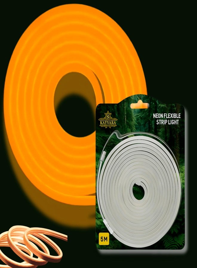 KAVYARA 5 Meter Flexible LED Neon Strip Light with Adapter | Waterproof Orange Rope Light for Home Décor, DIY, Indoor Outdoor Use | Energy Efficient Neon Flex Strip (Orange - 5M) - Image 2