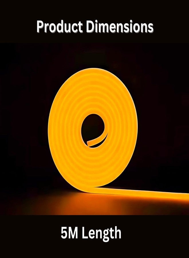 KAVYARA 5 Meter Flexible LED Neon Strip Light with Adapter | Waterproof Orange Rope Light for Home Décor, DIY, Indoor Outdoor Use | Energy Efficient Neon Flex Strip (Orange - 5M) - Image 5