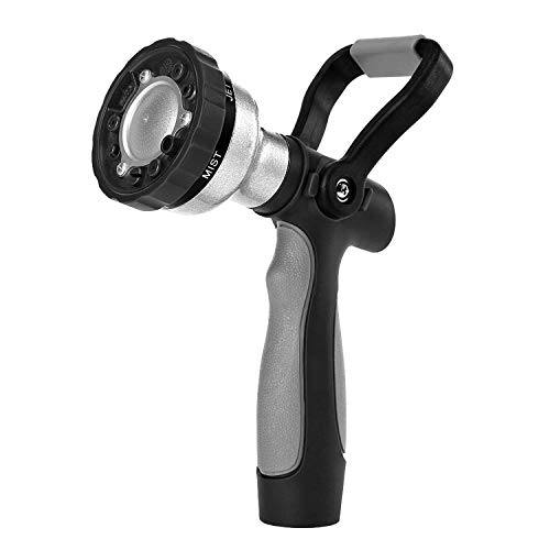 GREEN MOUNT New Patent Garden Hose Nozzle, Heavy Duty Water Nozzle, High Pressure Fireman Style Nozzle with Ergonomic Handle to Water Lawn and Garden, Black - Image 1