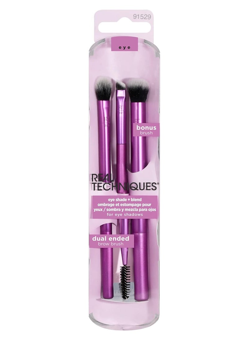 REAL TECHNIQUES Eye Shade & Blend Brushes For Easy Two Color Shadow Application Pink - Image 1