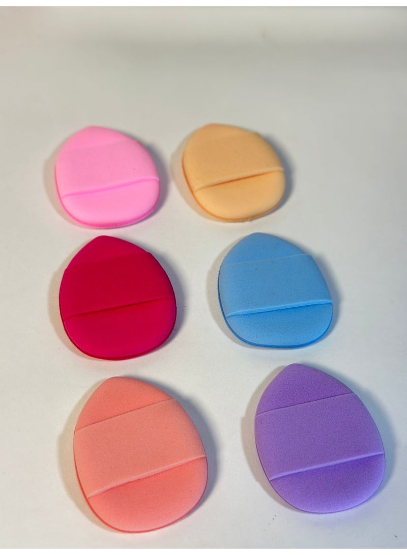 Powder Sponge Fingertips - Mini Airbrush Finger Size Makeup Sponge - Assorted Colors, 6 Pieces - Image 1