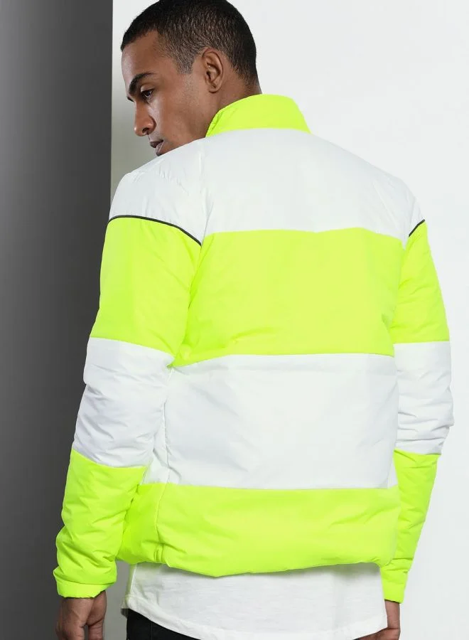 ذا انديان كراج كو The Indian Garage Co Men Slim Fit Colour Blocked High Neck Long Sleeves Jacket