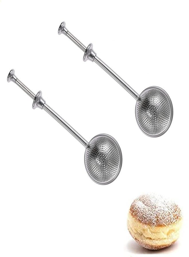 Beetoo Stainless Steel Powdered Sugar Shaker Duster, 2PCS Powdered Sugar Shaker Duster, Powdered sugar Spoon, Dusting Wand for Sugar Flour and Spices - Image 1