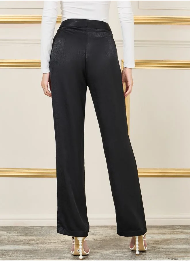 ستايلي Satin High Rise Straight Leg Trouser