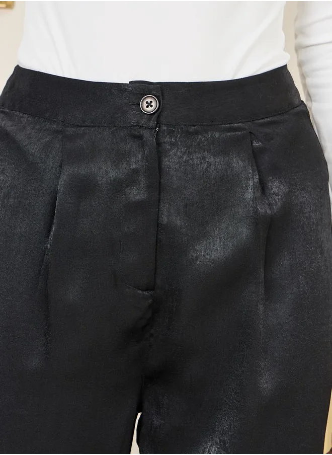 ستايلي Satin High Rise Straight Leg Trouser