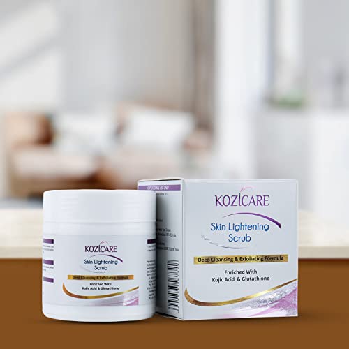 Kozicare Skin Lightening Scrub for Deep Cleansing & Exfoliating Formula | Enriched with 2% Kojic acid, 1% Glutathione| Helps in Cleaning Impurities, Cleanses Dirt, Blackheads - 100gm (Pack of 2) - Image 5