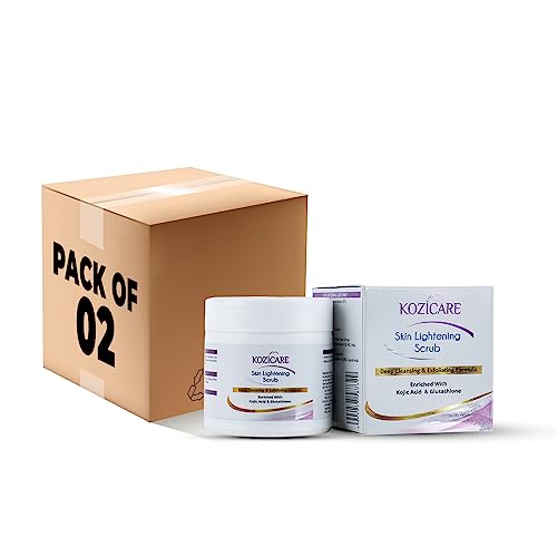 Kozicare Skin Lightening Scrub for Deep Cleansing & Exfoliating Formula | Enriched with 2% Kojic acid, 1% Glutathione| Helps in Cleaning Impurities, Cleanses Dirt, Blackheads - 100gm (Pack of 2) - Image 1