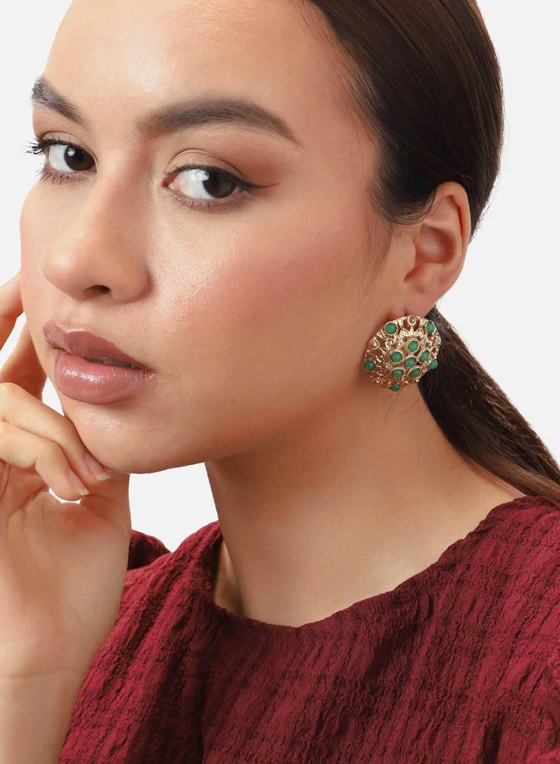 سوهي مسمار حجري مصمم للحفلات مطلي بالذهب