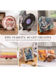 Beauenty Multifunctional Display Stand - Wooden Picture Frame Stand, Cookbook Stand, Kitchen Counter Decor Wooden Recipe Book Holder,Decorative Table Top Easels for Display,Quran Bible Book Holder, Reading B  - Image 2