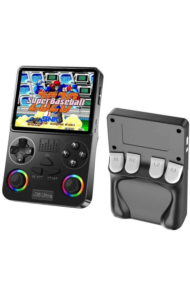 JAJEEK J36 Ultra Game Console 3.5 Inch Portable Retro Game Console Built-in 20000+ Games With 64GB Memory Card Video Games Console 20+ Supported Simulator Platform 3000mAh Battery IPS Screen Toys And Games For Kids And Adults Black - Image 2