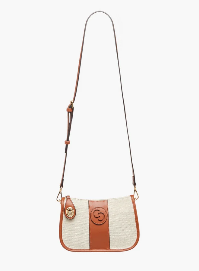 Celeste Textured Crossbody Bag with Zip Closure and Detachable Strap