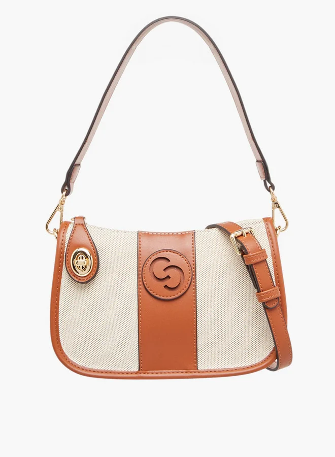 Celeste Textured Crossbody Bag with Zip Closure and Detachable Strap