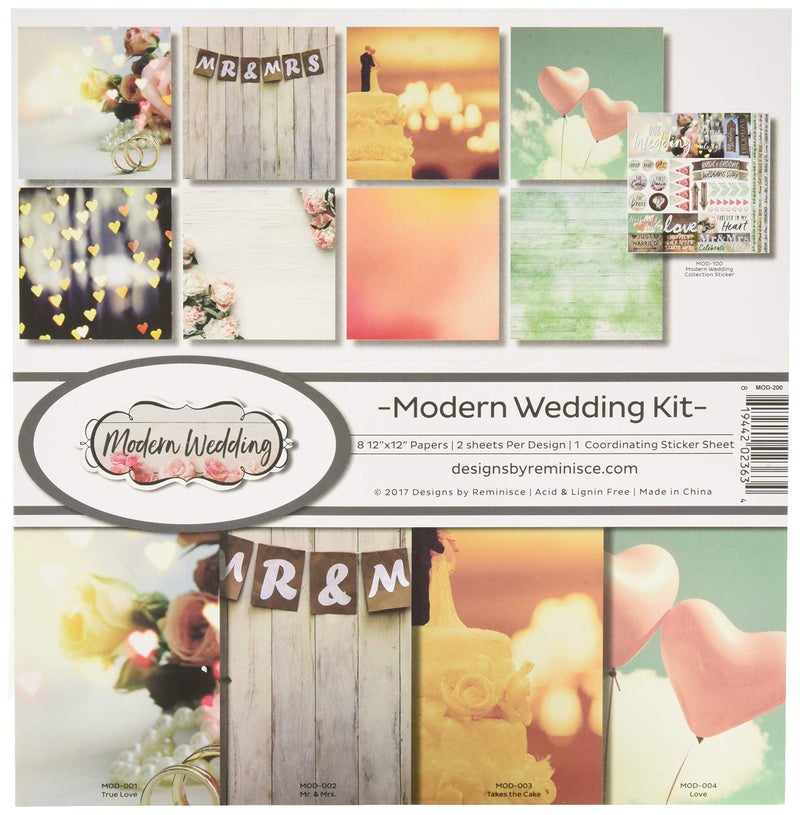 Reminisce Modern Wedding Scrapbook Collection Kit Multicolor