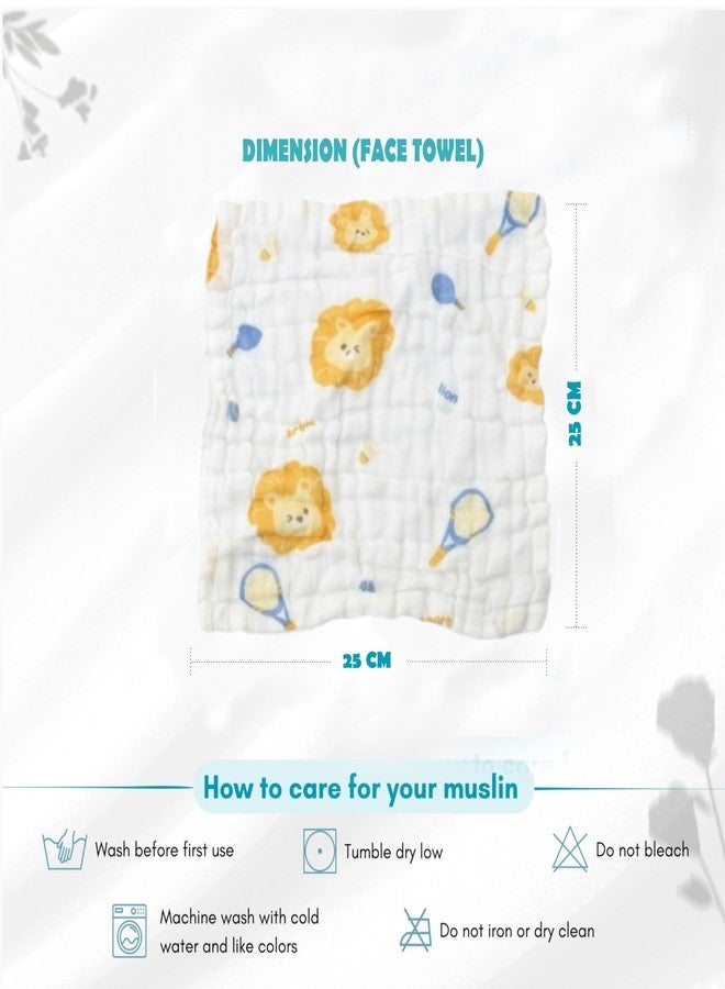 Comfy Cheeks Baby Muslin Washcloths (Pack of 5) | 100% Cotton Ultra-Soft Face Towels for Newborns & Kids | Gentle, Reusable Mulmul Wash Cloths & Baby Napkins for Daily Hygiene, Bathing, Feeding - Image 2