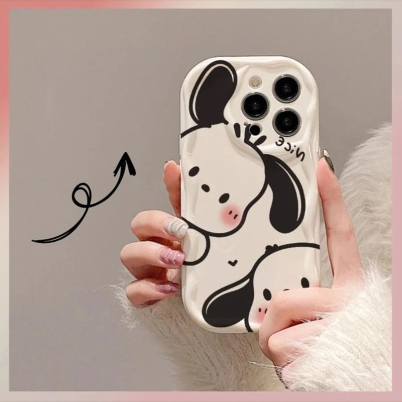Apple iPhone 16 Pro Phone Case, Cute Cartoon Pachiao Dog Protruding Soft Case - Image 1