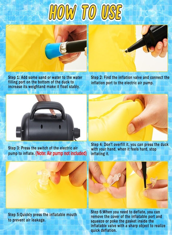 Hungdao 8 Pack Inflatable Ducks 16 Inch Large Inflatable Pool Float Rubber Duck Blow Up Decor for Summer Beach Swimming Party Decoration (Classic) - Image 2