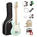 Donner 30 Inch Kids Electric Guitar Beginner Kits ST Style Mini Electric Guitar for Boys Girls with Amp 600D Bag Tuner Picks Cable Strap Extra Strings DSJ100 Green - Image 2