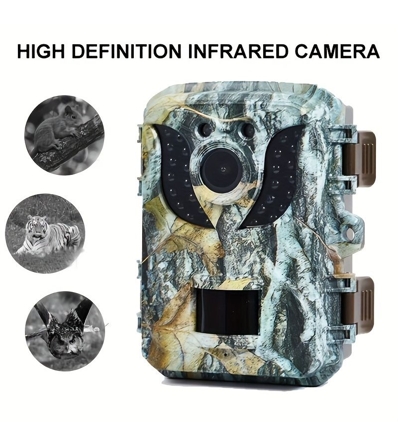 A High Definition Trail Camera With Night Vision IP66 Rating Motion Detection And Infrared 32GB Card For Wildlife Observation Camouflage Green ABS Material - Image 1