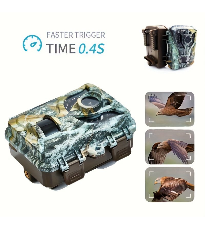 A High Definition Trail Camera With Night Vision IP66 Rating Motion Detection And Infrared 32GB Card For Wildlife Observation Camouflage Green ABS Material - Image 2